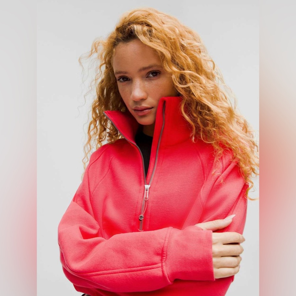 Lululemon Scuba Oversized Funnel Neck 1/2 Half Zip Glaze Pink Gold NWT M/L